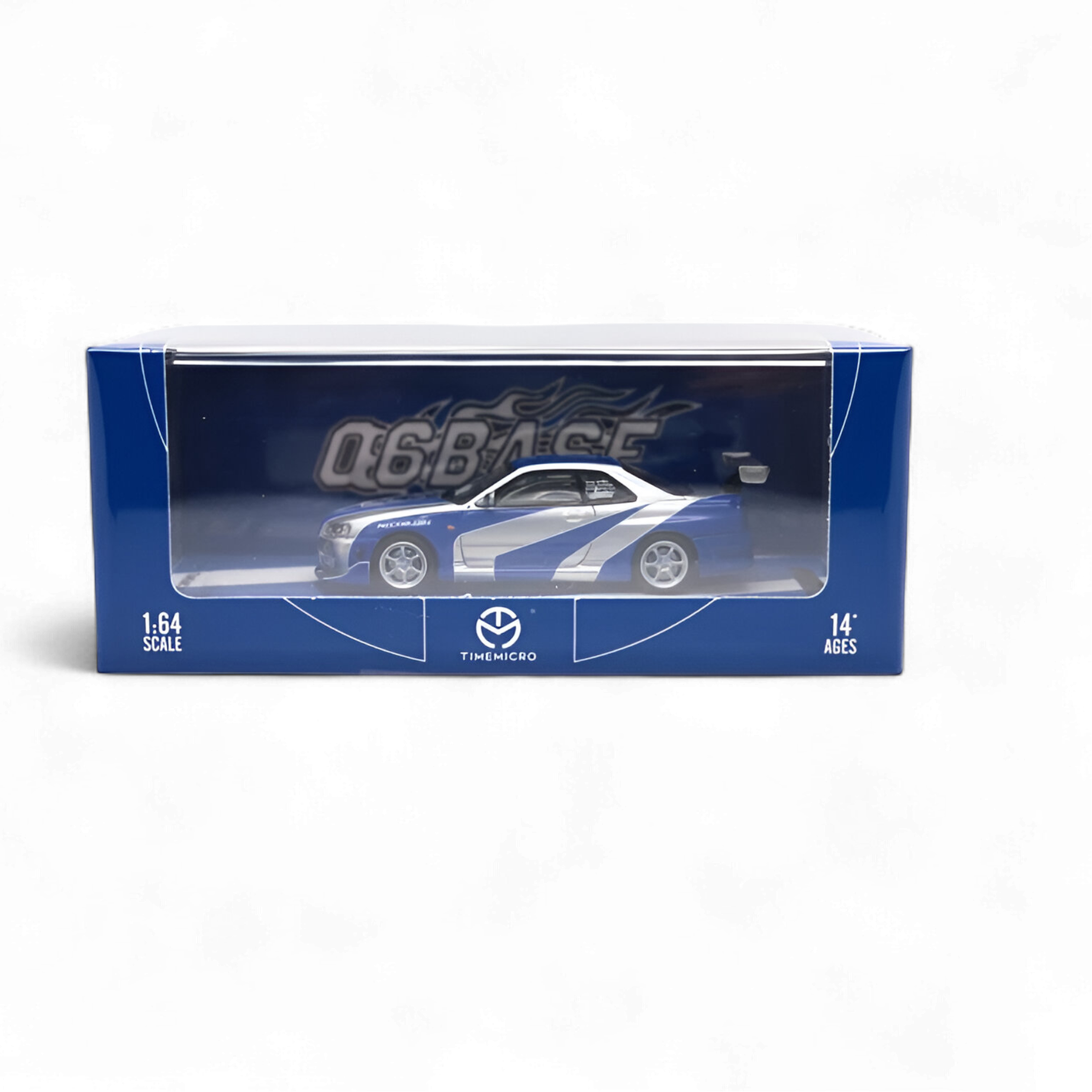Nissan Skyline GT-R R34 Blue Silver 1:64 by TimeMicro 4