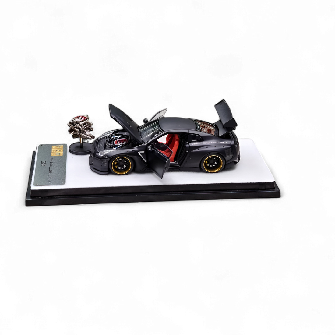 Nissan Rocket Bunny R35 Matte Black 1:64 by PGM  5