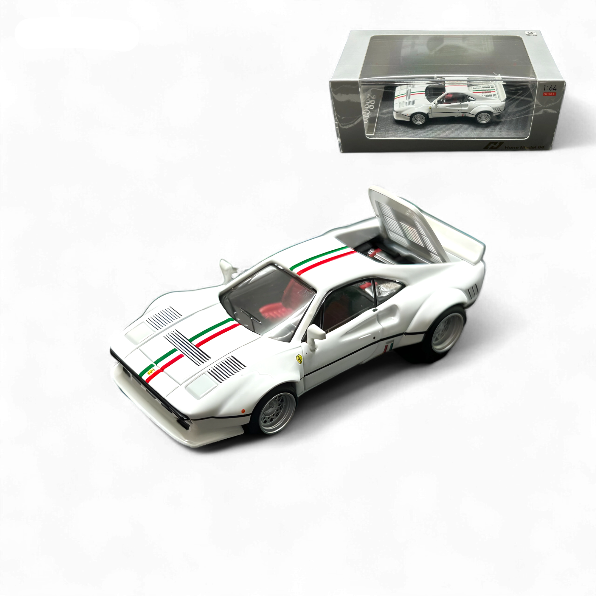 288 GTO Wide-Body - Latte Art White 1:64 by Hone Model 64