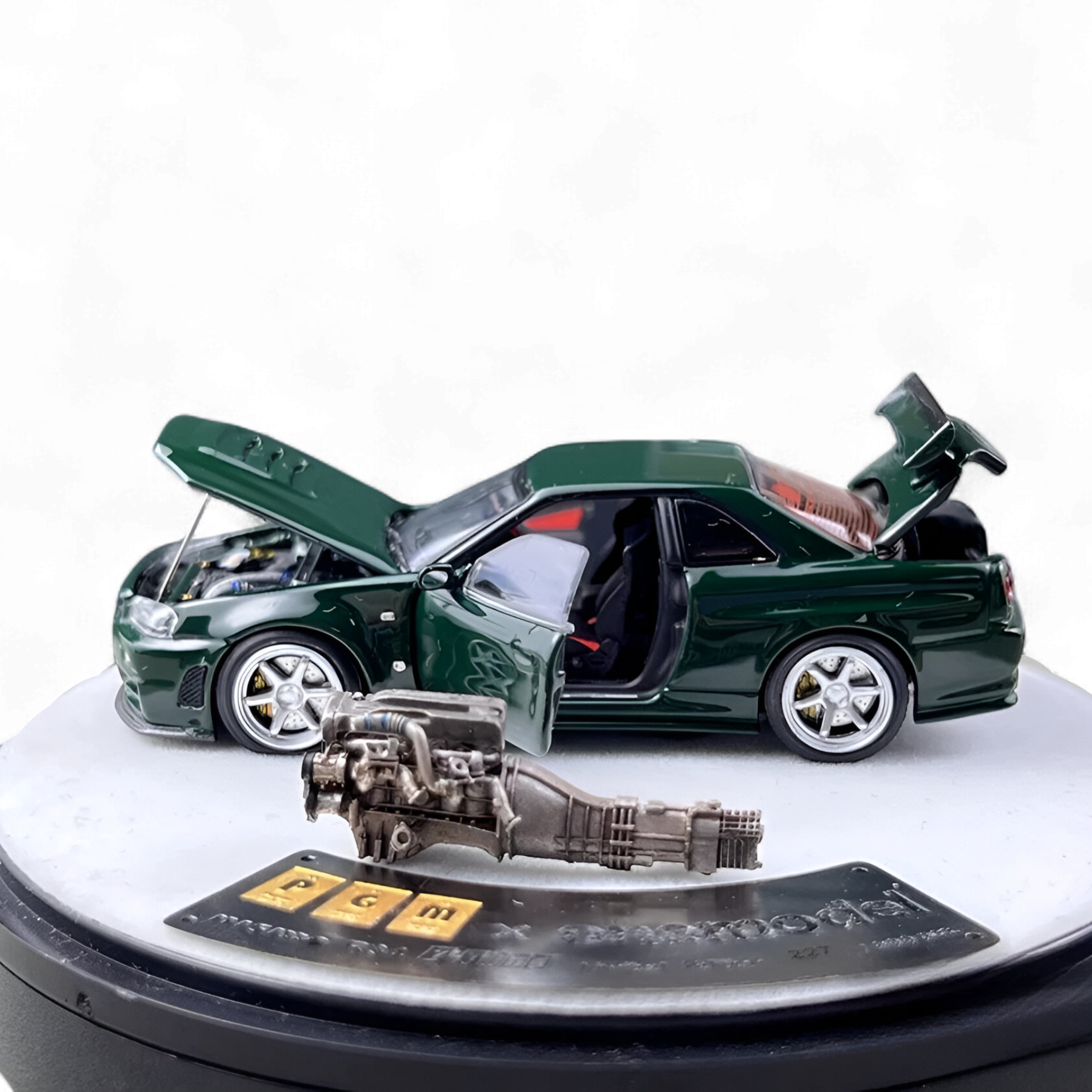 Nissan GTR R34 Z-TUNE - British Green 1:64 Luxury Box 1:64 by PGM