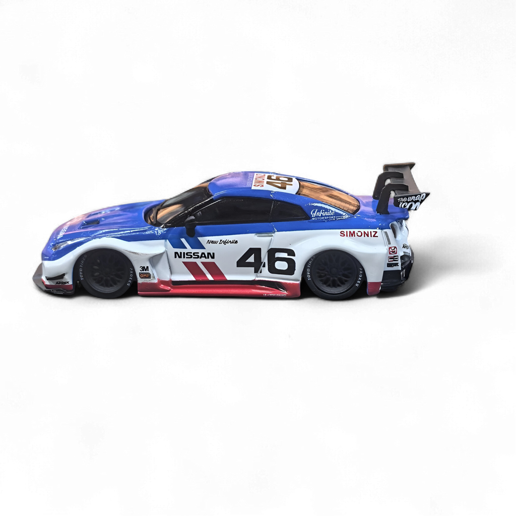 LB GTR R35 GT - BRE White Blue Top Livery 1:64 Diecast Model Car