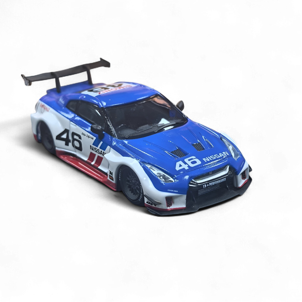 LB GTR R35 GT - BRE White Blue Top Livery 1:64 Diecast Model Car