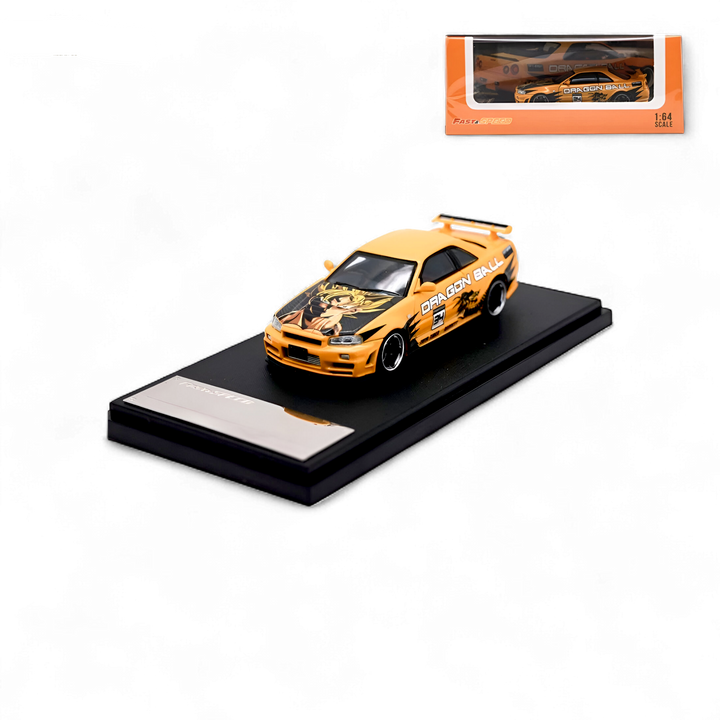 Nissan Skyline R34 GT-R - Orange DRAGON Z 1:64 by Fast Speed 