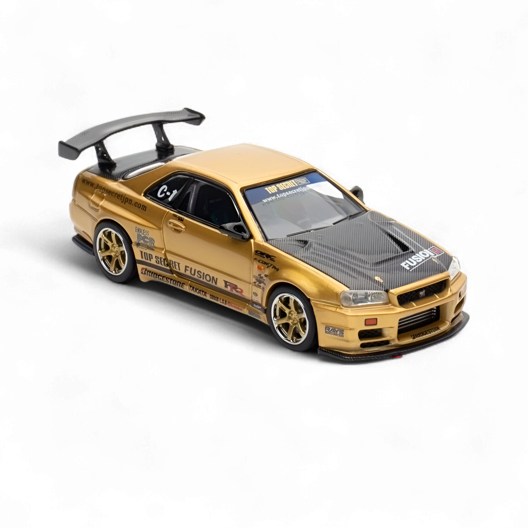Nissan Skyline TOP SECRET R34 GT-R - Gold 1:64 by Inno64 4