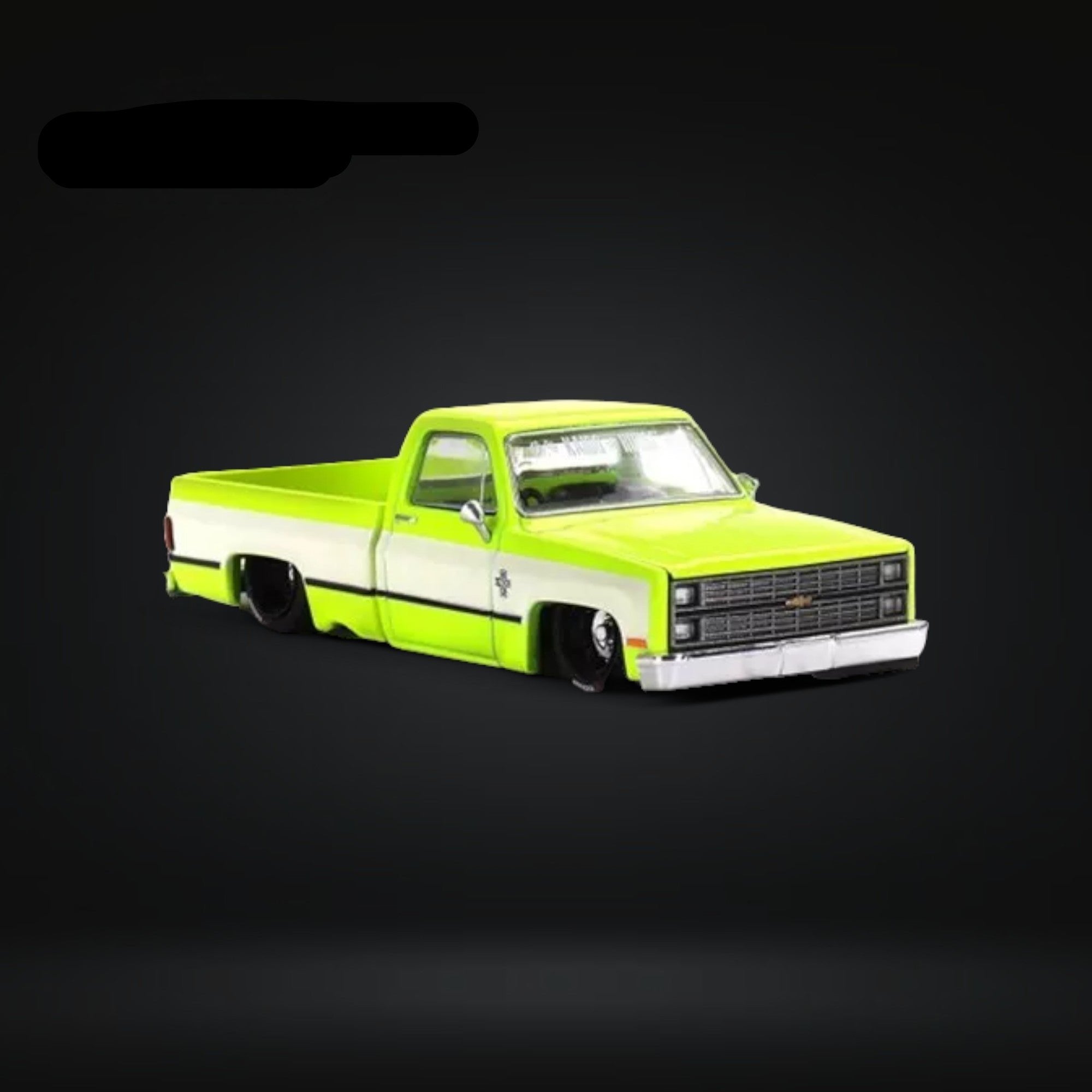 Chevrolet Silverado FLO YELLOW 1:64 by Mini GT x Kaido House KHMG112 Angled Front View