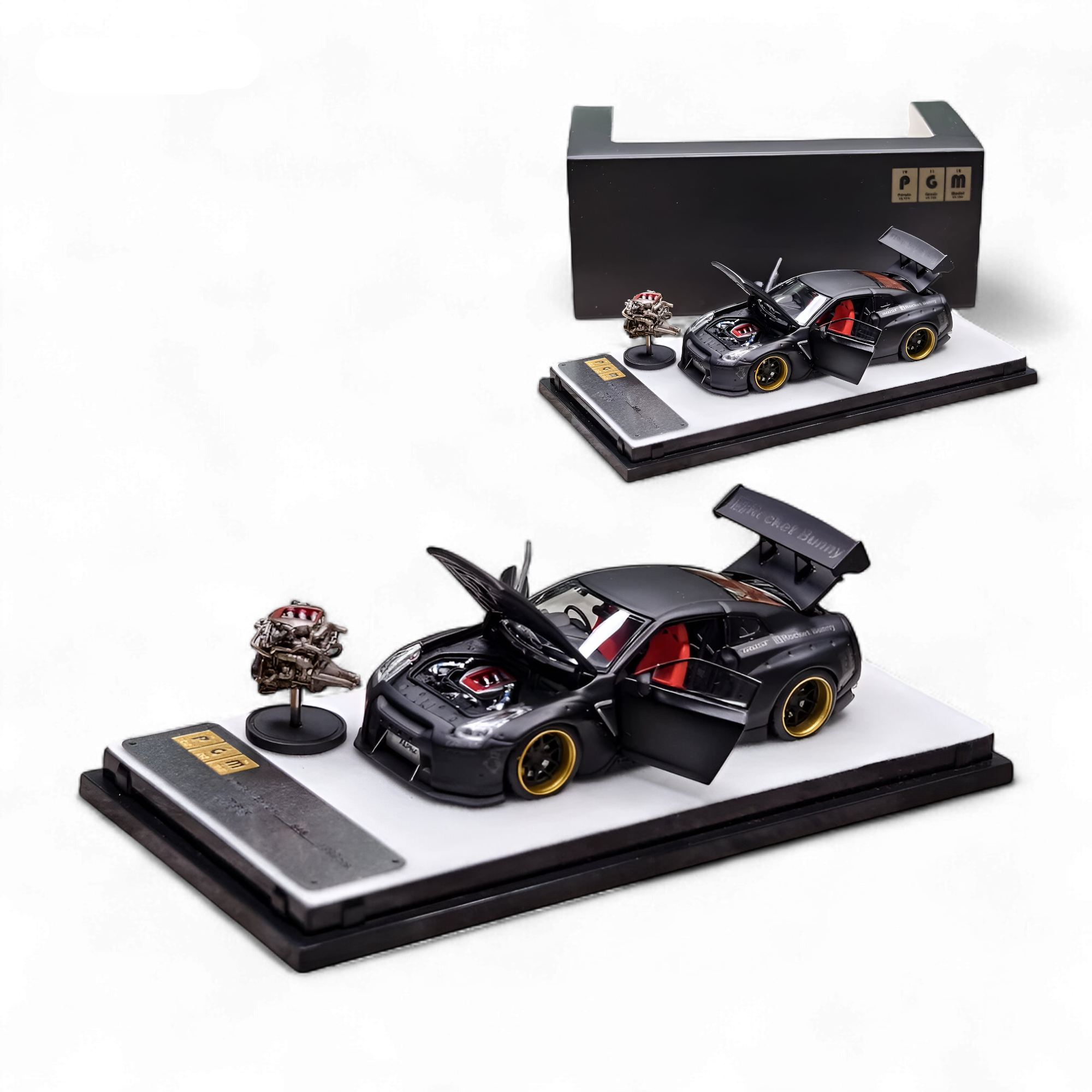 Nissan Rocket Bunny R35 Matte Black 1:64 by PGM 
