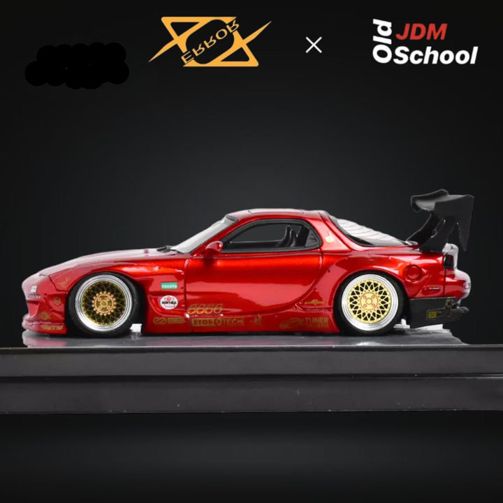 Mazda RX-7 Rocket Bunny Candy Red 1:64 by Error404 Model x OLD SCHOOLJDM Side View