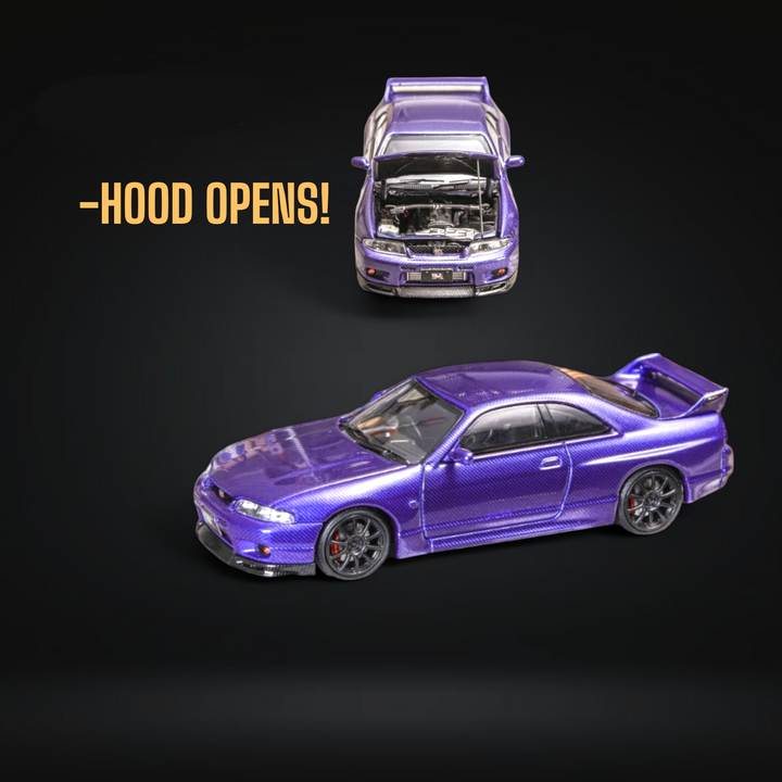 Nissan Skyline GT-R R33 GT-R 4th Gen BCNR33 Full Carbon Purple 1:64 by Focal Horizon