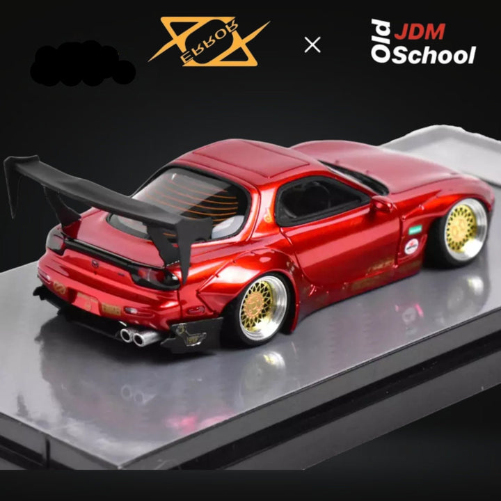 Mazda RX-7 Rocket Bunny Candy Red 1:64 by Error404 Model x OLD SCHOOLJDM Rear View