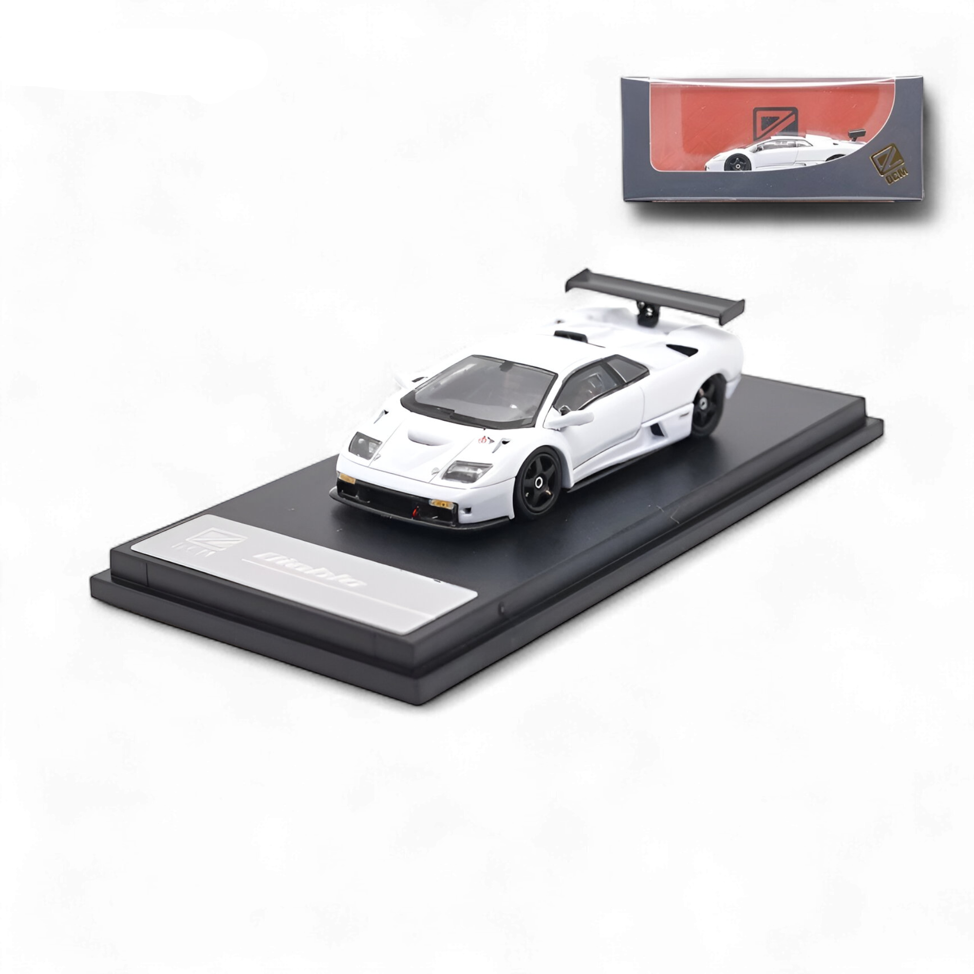 Lamborghini Diablo GT-R White Diecast Model 1:64 Limited to 500 Pcs by DCM 
