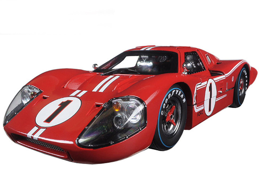 Ford GT MK IV #1 Red with White Stripes 24H of Le Mans (1967) 1/18 Diecast Model Car by Shelby Collectibles-1