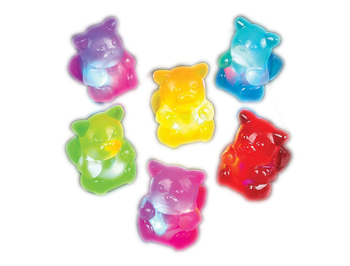 LED Sparkling Non-Edible Gummy Bear Finger Rings Pack of 24-0