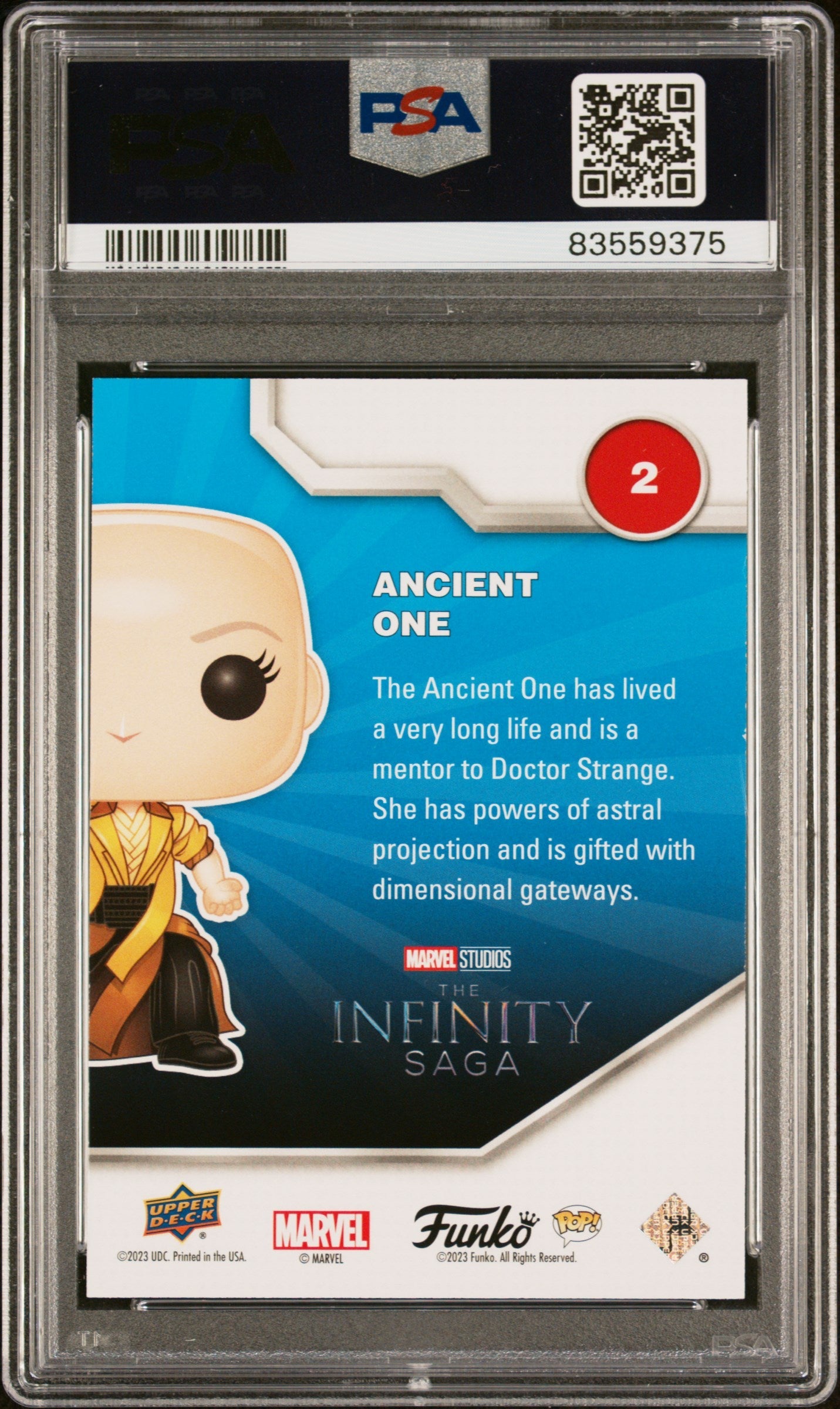 2023 UPPER DECK FUNKO POP MARVEL  ANCIENT ONE CONVENTION #2  PSA 10 2