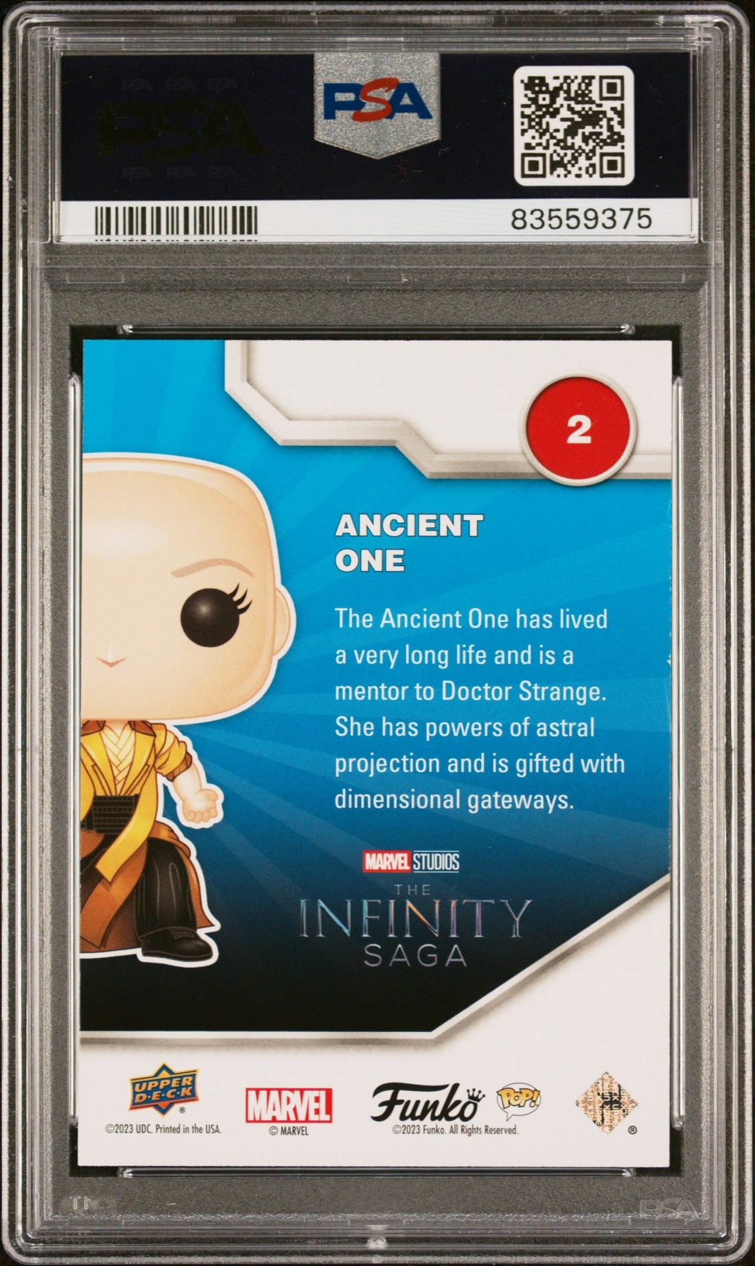 2023 UPPER DECK FUNKO POP MARVEL  ANCIENT ONE CONVENTION #2  PSA 10 2