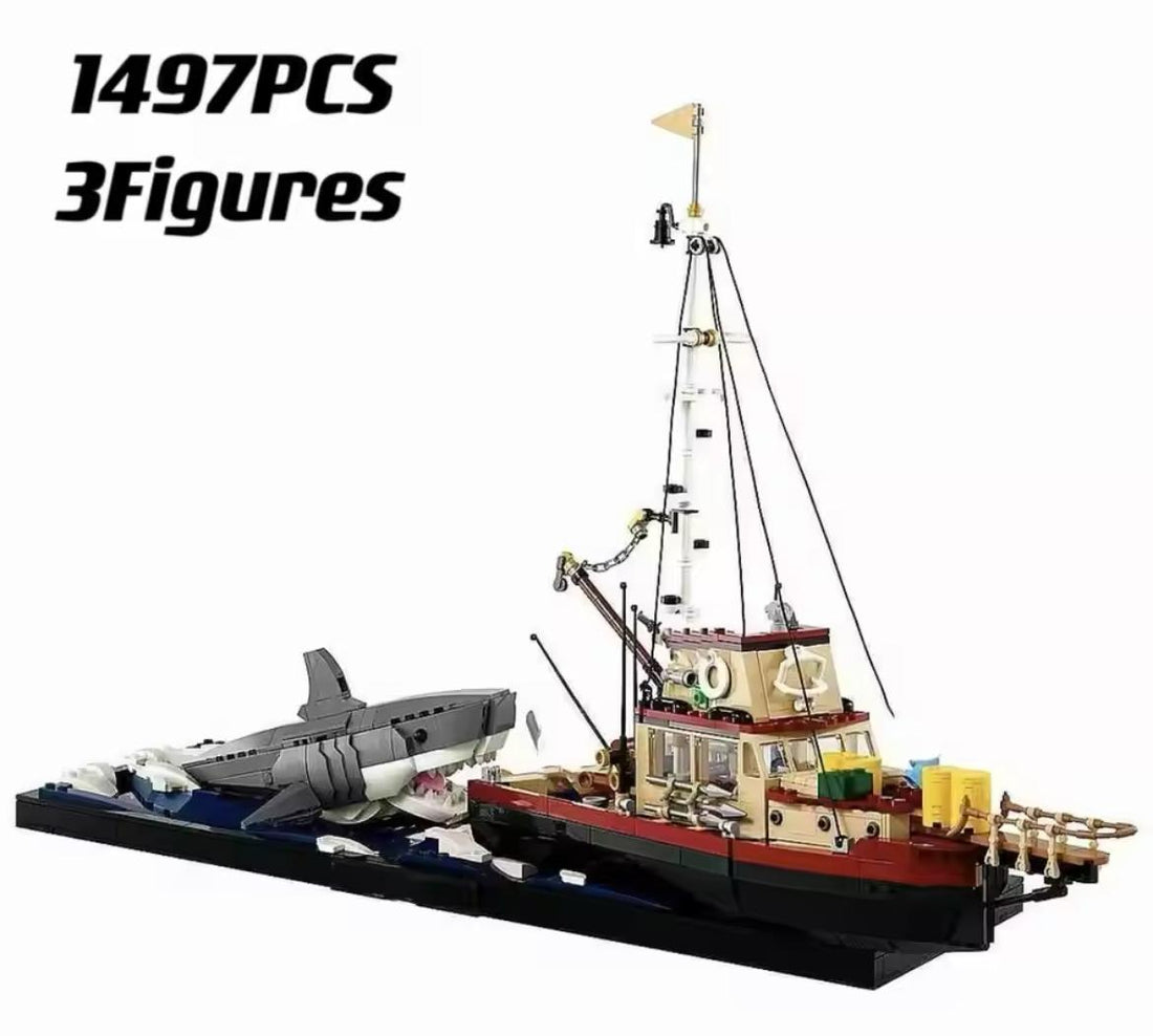 Jaws Building Blocks Set 21350 – Relive the Terror of Amity Island! For Lego