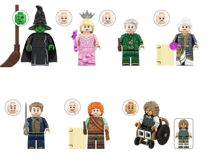 Magical Witches & Oz-Inspired Custom Minifig Set for Lego – 7-Piece Fan-Made Fantasy