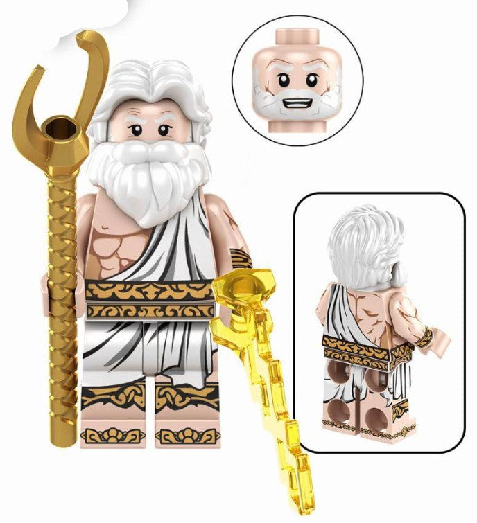 Greek Thunder God Custom Minifig for Lego