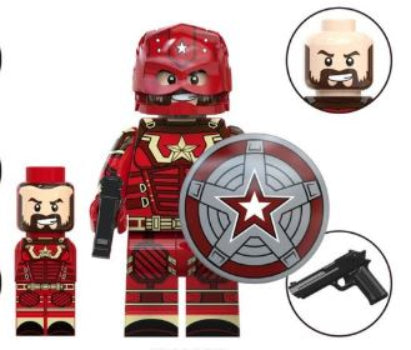 Red Super Soldier Minifigure for Lego