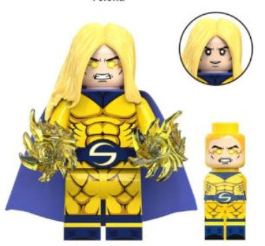 Golden Superhero Powerhouse Minifigure for Lego