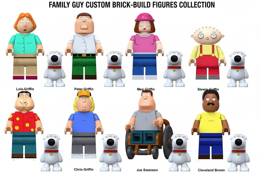 Family Guy custom minifigure set of 8 featuring Griffin family and friends brick-style figures