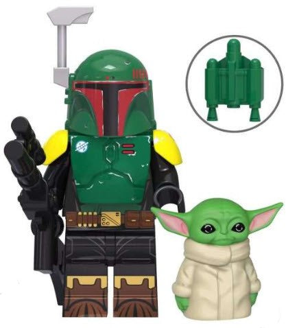 Boba Fett with Grogu Custom Minifigure Set for Lego