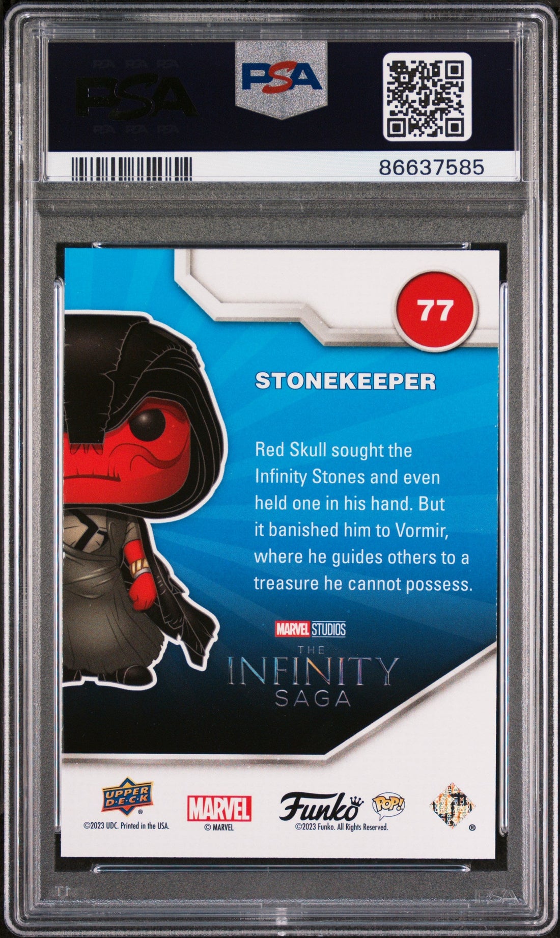 2023 UPPER DECK FUNKO POP MARVEL  STONEKEEPER PATINA #77  PSA 10 2