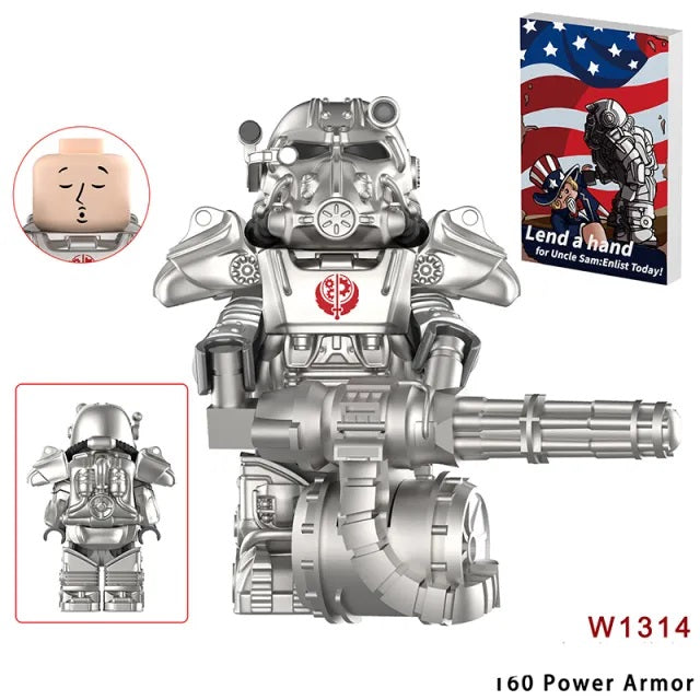 T60 Power Armor Silver for Lego