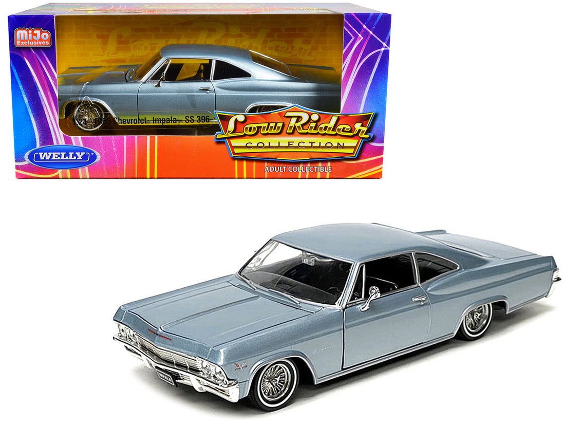 1965 Chevrolet Impala SS 396 Lowrider Light Blue Metallic "Low Rider Collection" 1/24 Diecast Model Car by Welly-0