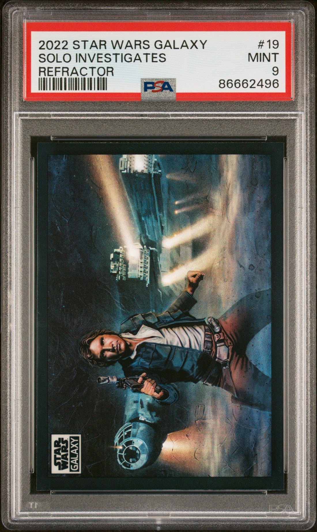 2022 TOPPS CHROME STAR WARS GALAXY SOLO INVESTIGATES REFRACTOR #19 - PSA 9