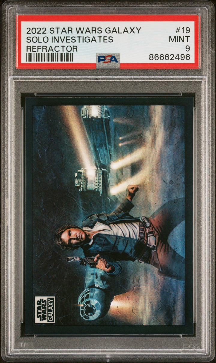 2022 TOPPS CHROME STAR WARS GALAXY SOLO INVESTIGATES REFRACTOR #19 - PSA 9