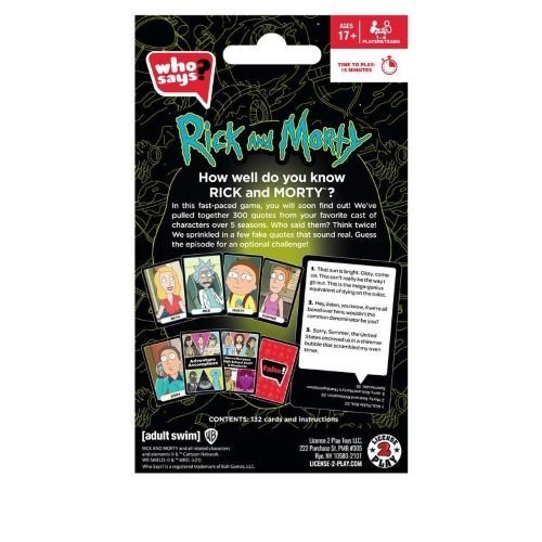 Who Says? Card Game Rick and Morty Edition 3