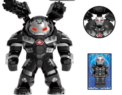 Crimson Titan Mech Suit Custom Minifigure – Heavy Armor Buster with Silver Detailing for Lego