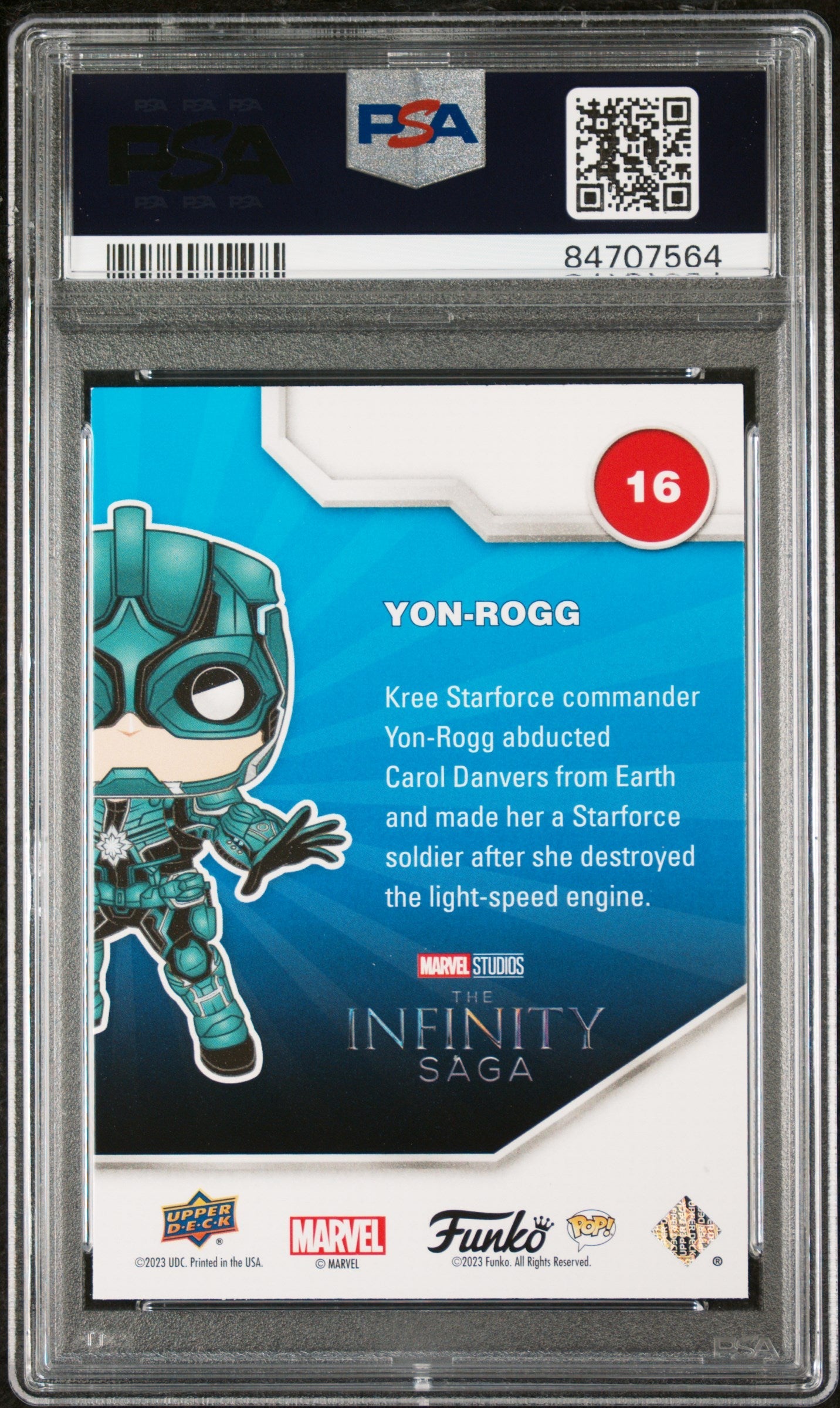 2023 UPPER DECK FUNKO POP MARVEL  YONROGG SPECTRUM #16  PSA 9 2